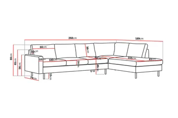 Peppe 4-sits Högervänd L-formad Schäslongsoffa i Manchester - Mörkgrå - Products - Möbler - Soffa - Divansoffa & schäslongsoffa - 4 sits soffa med divan