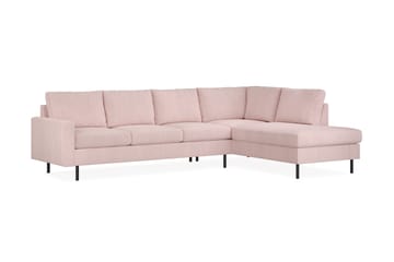 Peppe 4-sits Högervänd L-formad Schäslongsoffa i Manchester - Rosa - Products - Möbler - Soffa - Divansoffa & schäslongsoffa - 4 sits soffa med divan