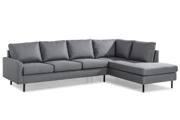 Peppe 4-sits Högervänd L-formad Schäslongsoffa i Tyg - Ljusgrå - Products - Möbler - Soffa - Divansoffa & schäslongsoffa - 4 sits soffa med divan