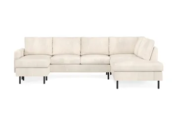 Peppe 4-sits Högervänd U-formad Soffa med Divan och Schäslong i Manchester - Beige - Products - Möbler - Soffa - Divansoffa & schäslongsoffa - 4 sits soffa med divan