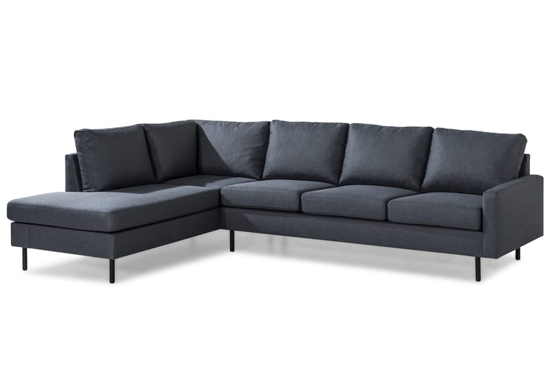 Peppe 4-sits Vänstervänd L-formad Schäslongsoffa i Tyg - Mörkgrå - Products - Möbler - Soffa - Divansoffa & schäslongsoffa - 4 sits soffa med divan
