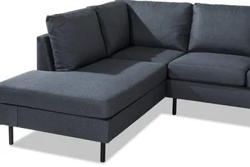 Peppe 4-sits Vänstervänd L-formad Schäslongsoffa i Tyg - Mörkgrå - Products - Möbler - Soffa - Divansoffa & schäslongsoffa - 4 sits soffa med divan