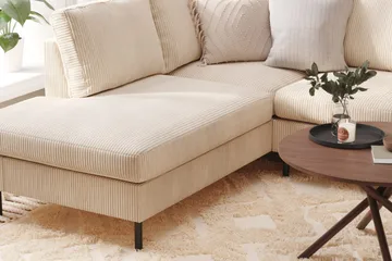 Peppe 4-sits Vänstervänd U-formad Soffa med Divan och Schäslong i Manchester - Beige - Products - Möbler - Soffa - Divansoffa & schäslongsoffa - 4 sits soffa med divan