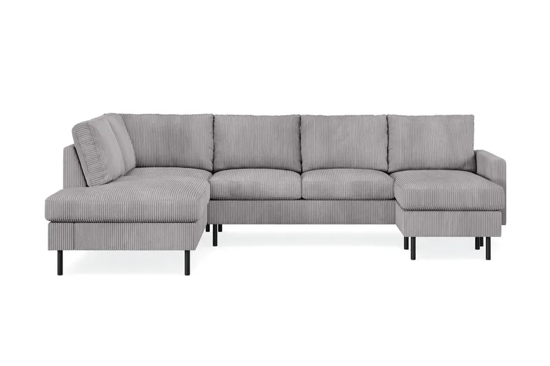 Peppe 4-sits Vänstervänd U-formad Soffa med Divan och Schäslong i Manchester - Mörkgrå - Products - Möbler - Soffa - Divansoffa & schäslongsoffa - 4 sits soffa med divan