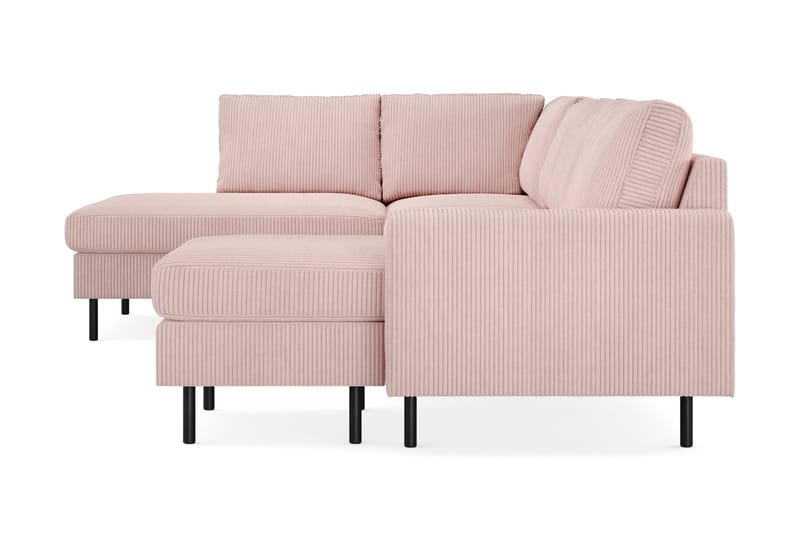 Peppe 4-sits Vänstervänd U-formad Soffa med Divan och Schäslong i Manchester - Rosa - Products - Möbler - Soffa - Divansoffa & schäslongsoffa - 4 sits soffa med divan