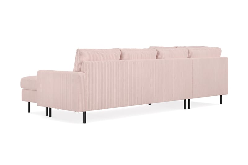 Peppe 4-sits Vänstervänd U-formad Soffa med Divan och Schäslong i Manchester - Rosa - Products - Möbler - Soffa - Divansoffa & schäslongsoffa - 4 sits soffa med divan