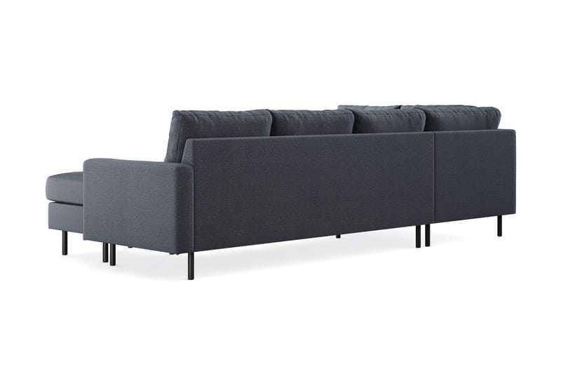Peppe 4-sits Vänstervänd U-formad Soffa med Divan och Schäslong i Tyg - Mörkgrå - Products - Möbler - Soffa - Divansoffa & schäslongsoffa - 4 sits soffa med divan