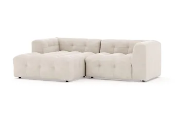 Puffy 3-sits bubblig soffa med divan vänster - Beige - Products - Möbler - Soffa - Bäddsoffa - Bäddsoffa divan