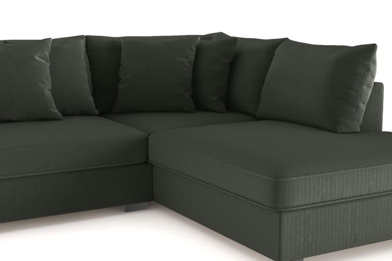 Rossita 4-sits Högervänd L-formad Djup Schäslongsoffa i Manchester - Mörkgrön - Products - Möbler - Soffa - Divansoffa & schäslongsoffa - 4 sits soffa med divan