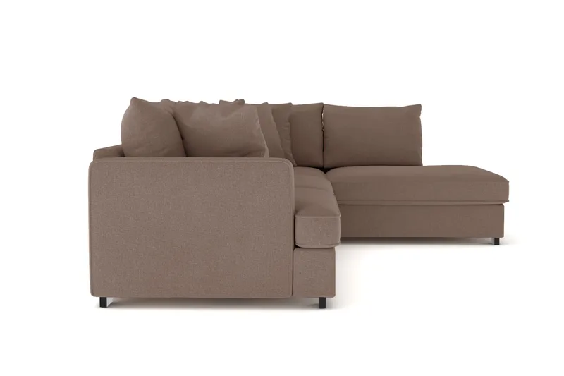 Rossita 4-sits Högervänd L-formad Djup Schäslongsoffa i Tyg - Brun - Products - Möbler - Soffa - Divansoffa & schäslongsoffa - 4 sits soffa med divan