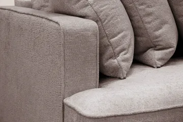 Rossita 4-sits Högervänd L-formad Djup Schäslongsoffa med Hel dyna i Chenille - Grå / Brun - Products - Möbler - Soffa - Divansoffa & schäslongsoffa - 4 sits soffa med divan