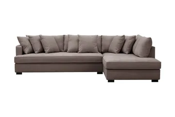 Rossita 4-sits Högervänd L-formad Djup Schäslongsoffa med Hel dyna i Tyg