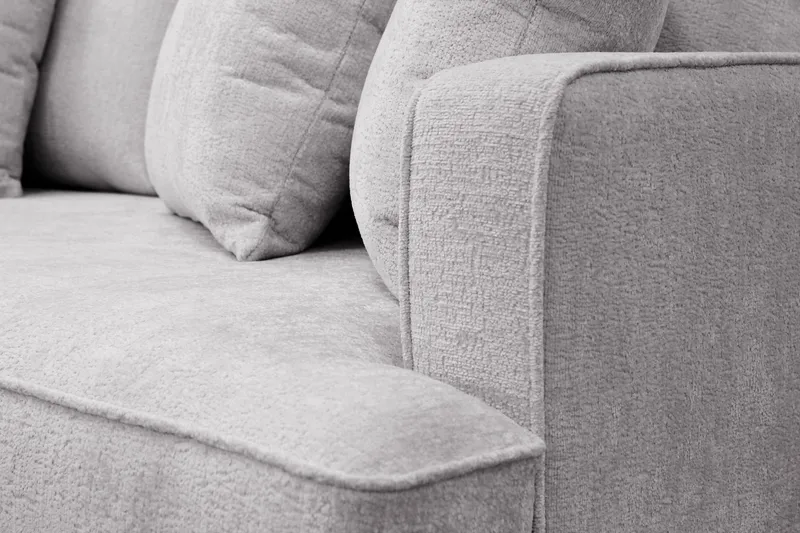 Rossita 4-sits Vänstervänd L-formad Djup Schäslongsoffa i Chenille - Ljus Grå - Products - Möbler - Soffa - Divansoffa & schäslongsoffa - 4 sits soffa med divan