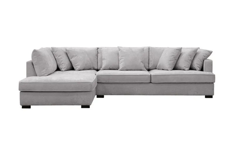 Rossita 4-sits Vänstervänd L-formad Djup Schäslongsoffa i Chenille - Ljus Grå - Products - Möbler - Soffa - Divansoffa & schäslongsoffa - 4 sits soffa med divan