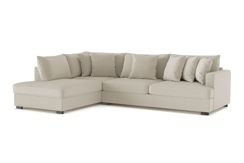 Rossita 4-sits Vänstervänd L-formad Djup Schäslongsoffa i Manchester - Greige - Products - Möbler - Soffa - Divansoffa & schäslongsoffa - 4 sits soffa med divan