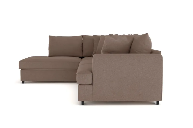 Rossita 4-sits Vänstervänd L-formad Djup Schäslongsoffa i Tyg - Brun - Products - Möbler - Soffa - Divansoffa & schäslongsoffa - 4 sits soffa med divan