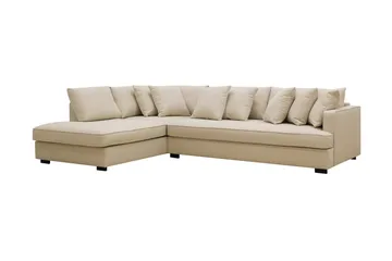 Rossita 4-sits Vänstervänd L-formad Djup Schäslongsoffa med Hel dyna i Bouclé - Beige - Products - Möbler - Soffa - Divansoffa & schäslongsoffa - 4 sits soffa med divan