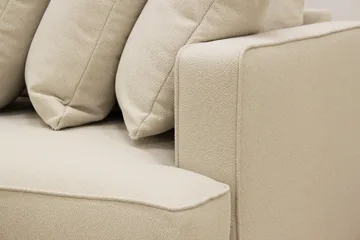 Rossita 4-sits Vänstervänd L-formad Djup Schäslongsoffa med Hel dyna i Bouclé - Beige - Products - Möbler - Soffa - Divansoffa & schäslongsoffa - 4 sits soffa med divan