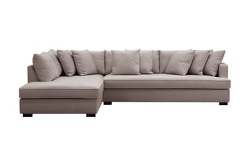 Rossita 4-sits Vänstervänd L-formad Djup Schäslongsoffa med Hel dyna i Chenille - Grå / Brun - Products - Möbler - Soffa - Divansoffa & schäslongsoffa - 4 sits soffa med divan