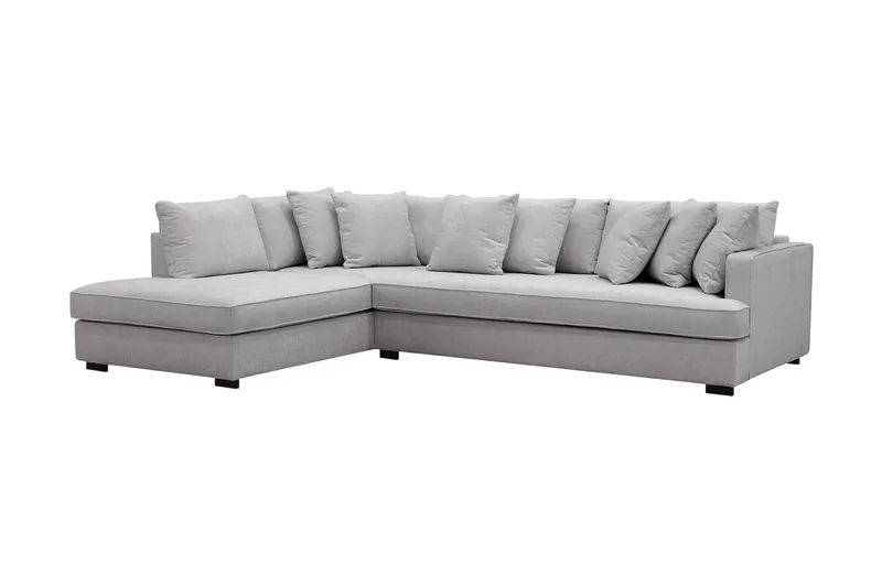 Rossita 4-sits Vänstervänd L-formad Djup Schäslongsoffa med Hel dyna i Chenille - Grå - Products - Möbler - Soffa - Divansoffa & schäslongsoffa - 4 sits soffa med divan