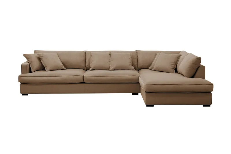 Rossita Lyx 4-sits Extra djup Soffa med Schäslong Höger, Brun Manchester