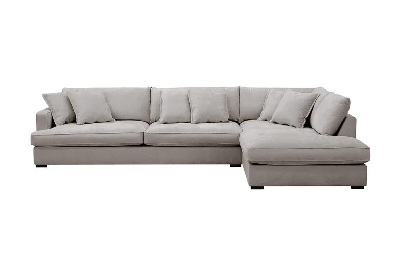 Rossita Lyx 4-sits Extra djup Soffa med Schäslong Höger - Grå/Brun Chenille - Products - Möbler - Soffa - Divansoffa & schäslongsoffa - 4 sits soffa med divan