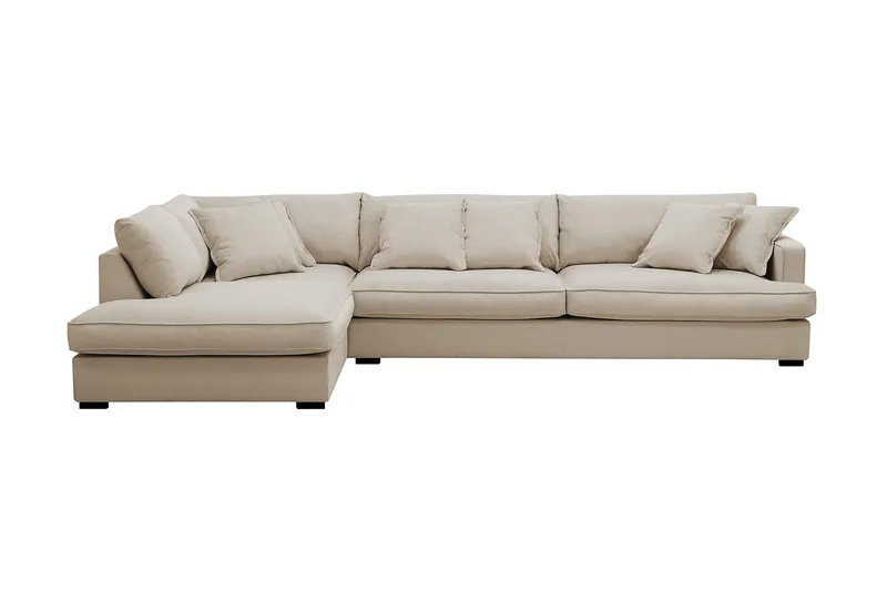 Rossita Lyx 4-sits Extra djup Soffa med Schäslong Vänster - Greige Manchester - Products - Möbler - Soffa - Divansoffa & schäslongsoffa - 4 sits soffa med divan