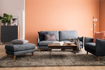 Trend Lyx 3-sits Divansoffa Vänster - Mörkgrå/Svart - Products - Möbler - Soffa - Divansoffa & schäslongsoffa - 4 sits soffa med divan