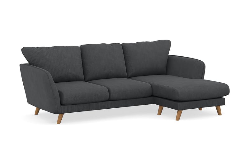 Trend Lyx 3-sits Högervänd L-formad Divansoffa i Manchester - Mörkgrå - Products - Möbler - Soffa - Divansoffa & schäslongsoffa - 4 sits soffa med divan