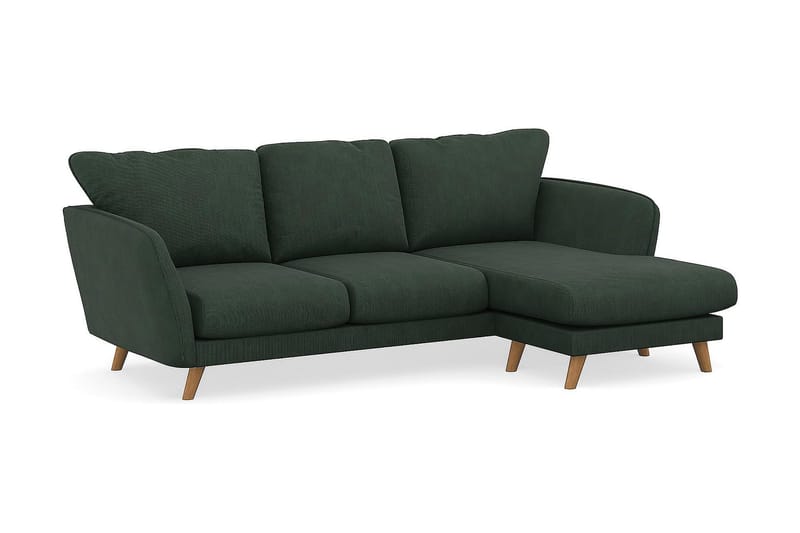 Trend Lyx 3-sits Högervänd L-formad Divansoffa i Manchester - Mörkgrön - Products - Möbler - Soffa - Divansoffa & schäslongsoffa - 4 sits soffa med divan