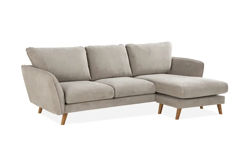 Trend Lyx 3-sits Högervänd L-formad Divansoffa i Tyg - Beige - Products - Möbler - Soffa - Divansoffa & schäslongsoffa - 4 sits soffa med divan