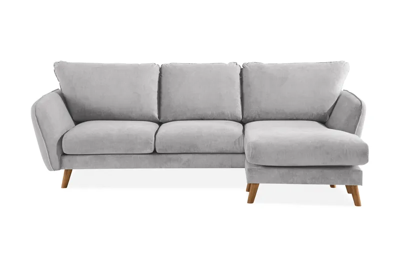 Trend Lyx 3-sits Högervänd L-formad Divansoffa i Tyg - Ljusgrå - Products - Möbler - Soffa - Divansoffa & schäslongsoffa - 4 sits soffa med divan