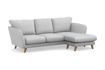 Trend Lyx 3-sits Högervänd L-formad Divansoffa i Tyg - Ljusgrå - Products - Möbler - Soffa - Divansoffa & schäslongsoffa - 4 sits soffa med divan
