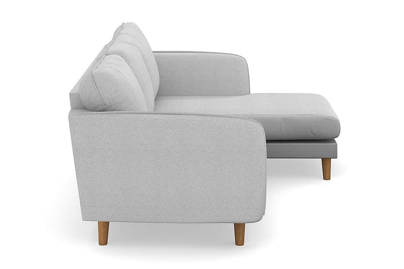 Trend Lyx 3-sits Högervänd L-formad Divansoffa i Tyg - Ljusgrå - Products - Möbler - Soffa - Divansoffa & schäslongsoffa - 4 sits soffa med divan
