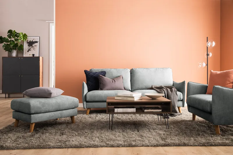 Trend Lyx 3-sits Vänstervänd L-formad Divansoffa i Tyg - Grå - Products - Möbler - Soffa - Divansoffa & schäslongsoffa - 4 sits soffa med divan
