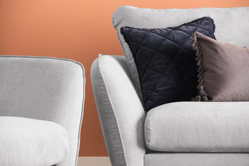 Trend Lyx 3-sits Vänstervänd L-formad Divansoffa i Tyg - Ljusgrå - Products - Möbler - Soffa - Divansoffa & schäslongsoffa - 4 sits soffa med divan