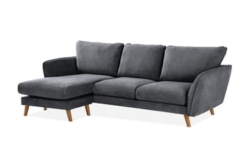 Trend Lyx 3-sits Vänstervänd L-formad Divansoffa i Tyg - Mörkgrå - Products - Möbler - Soffa - Divansoffa & schäslongsoffa - 4 sits soffa med divan