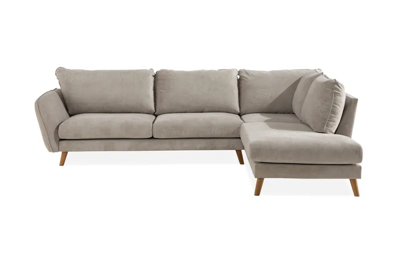 Trend Lyx 4-sits Högervänd L-formad Schäslongsoffa i Tyg - Beige - Products - Möbler - Soffa - Divansoffa & schäslongsoffa - 4 sits soffa med divan