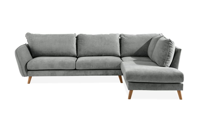 Trend Lyx 4-sits Högervänd L-formad Schäslongsoffa i Tyg - Grå - Products - Möbler - Soffa - Divansoffa & schäslongsoffa - 4 sits soffa med divan
