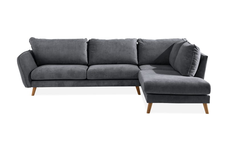 Trend Lyx 4-sits Högervänd L-formad Schäslongsoffa i Tyg - Mörkgrå - Products - Möbler - Soffa - Divansoffa & schäslongsoffa - 4 sits soffa med divan