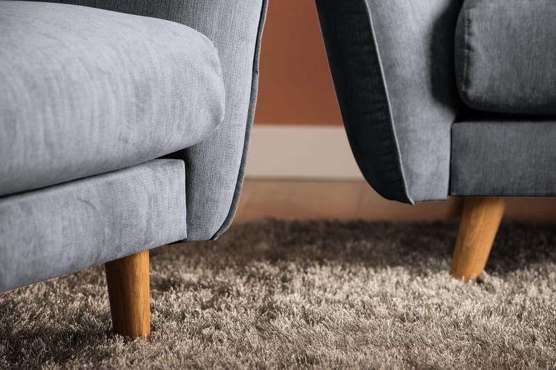 Trend Lyx 4-sits Högervänd L-formad Schäslongsoffa i Tyg - Mörkgrå - Products - Möbler - Soffa - Divansoffa & schäslongsoffa - 4 sits soffa med divan