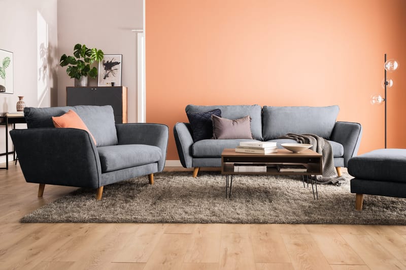 Trend Lyx 4-sits Högervänd L-formad Schäslongsoffa i Tyg - Mörkgrå - Products - Möbler - Soffa - Divansoffa & schäslongsoffa - 4 sits soffa med divan