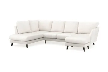 Trend Lyx 4-sits Högervänd U-formad Soffa med Divan och Schäslong i Bouclé - Vit - Products - Möbler - Soffa - Divansoffa & schäslongsoffa - 4 sits soffa med divan