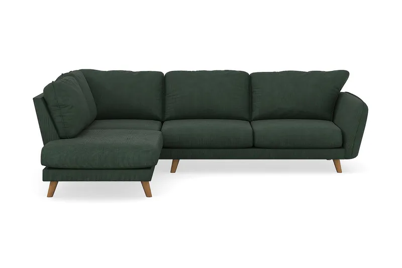 Trend Lyx 4-sits Vänstervänd L-formad Schäslongsoffa i Manchester - Mörkgrön - Products - Möbler - Soffa - Divansoffa & schäslongsoffa - 4 sits soffa med divan