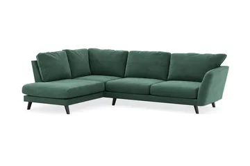 Trend Lyx 4-sits Vänstervänd L-formad Schäslongsoffa i Sammet - Mörkgrön - Products - Möbler - Soffa - Divansoffa & schäslongsoffa - 4 sits soffa med divan