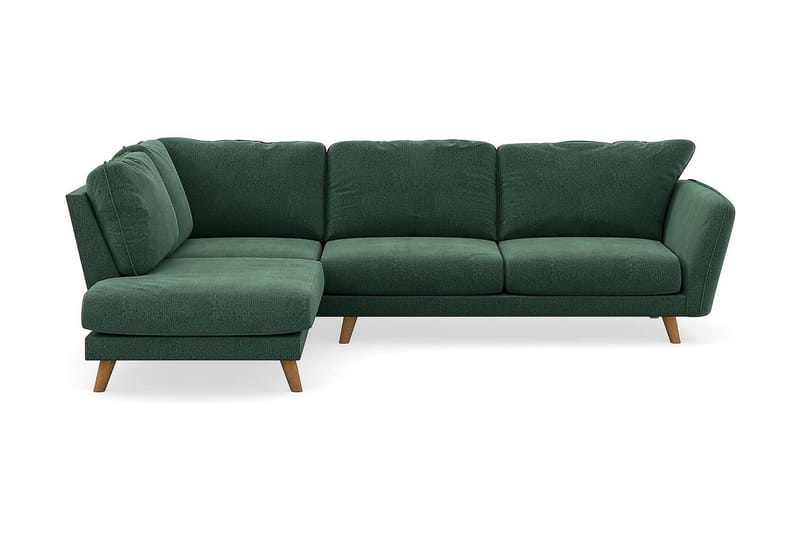 Trend Lyx 4-sits Vänstervänd L-formad Schäslongsoffa i Sammet - Mörkgrön - Products - Möbler - Soffa - Divansoffa & schäslongsoffa - 4 sits soffa med divan