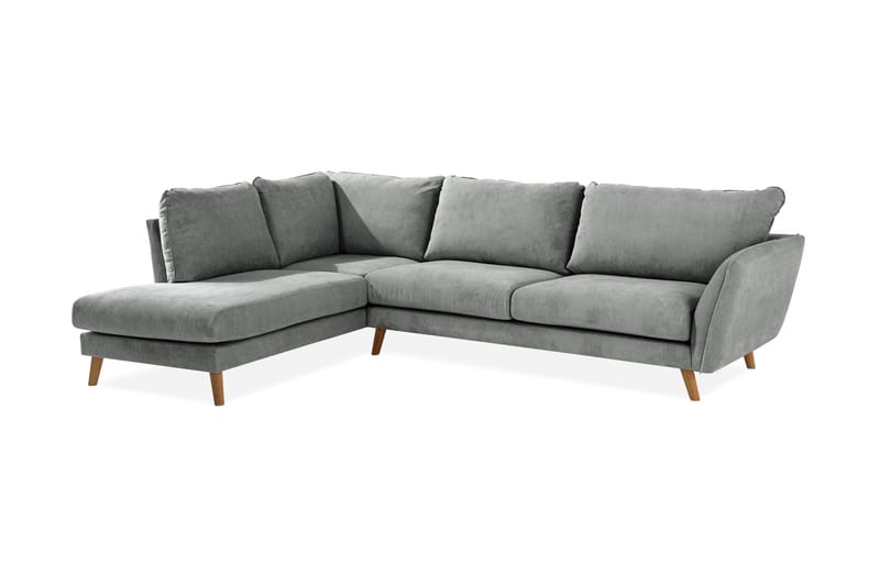 Trend Lyx 4-sits Vänstervänd L-formad Schäslongsoffa i Tyg - Grå - Products - Möbler - Soffa - Divansoffa & schäslongsoffa - 4 sits soffa med divan