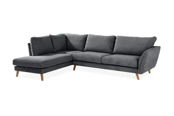Trend Lyx 4-sits Vänstervänd L-formad Schäslongsoffa i Tyg - Mörkgrå - Products - Möbler - Soffa - Divansoffa & schäslongsoffa - 4 sits soffa med divan