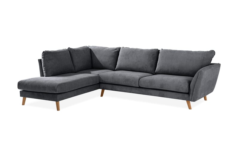 Trend Lyx 4-sits Vänstervänd L-formad Schäslongsoffa i Tyg - Mörkgrå - Products - Möbler - Soffa - Divansoffa & schäslongsoffa - 4 sits soffa med divan
