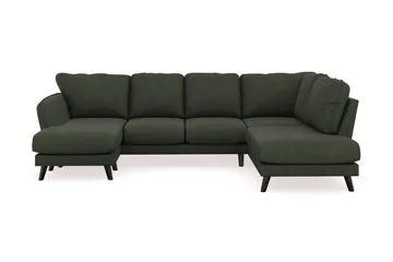 Trend Lyx 4-sits Vänstervänd U-formad Soffa med Divan och Schäslong i Manchester - Mörkgrön - Products - Möbler - Soffa - Divansoffa & schäslongsoffa - 4 sits soffa med divan